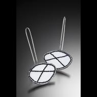 Lisa Crowder: Black & White Stitched Enamel Earrings