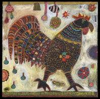 Jill Mayberg: rooster 4 squares